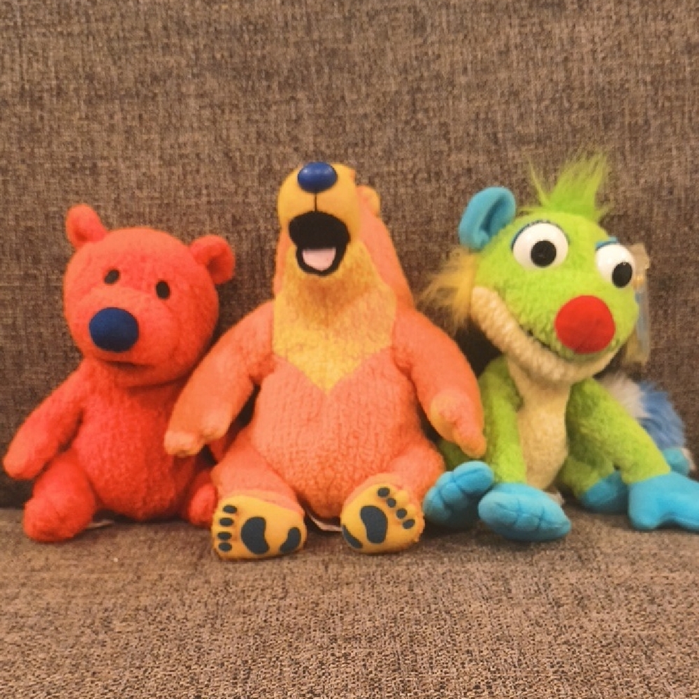 RARE Jim Henson Bear And The Big Blue House Plush Set